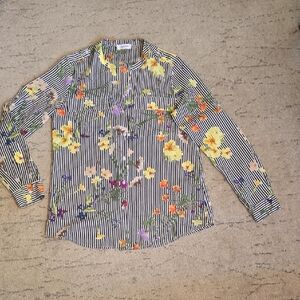 Calvin Klein Multicolor Floral Stripe Top